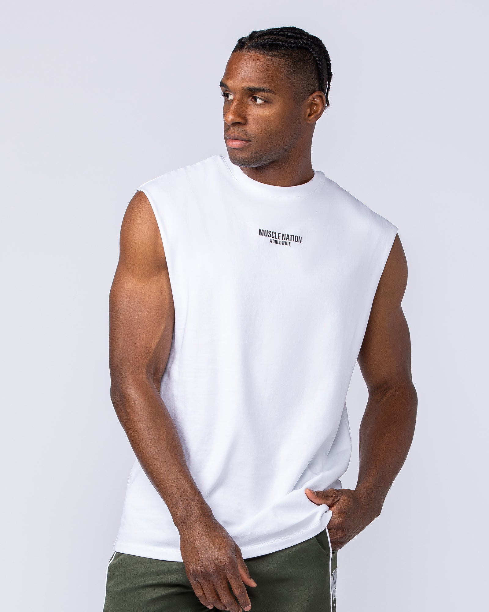 Worldwide Muscle Tank - White-Singlets & Tanks-S-082441WHT-S-MNAPPRL34863-2-Muscle Nation