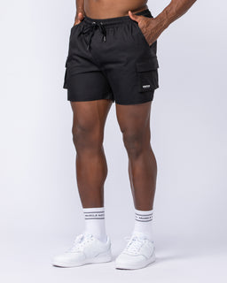 Daily Cargo 5" Shorts Black - Muscle Nation men's cargo shorts