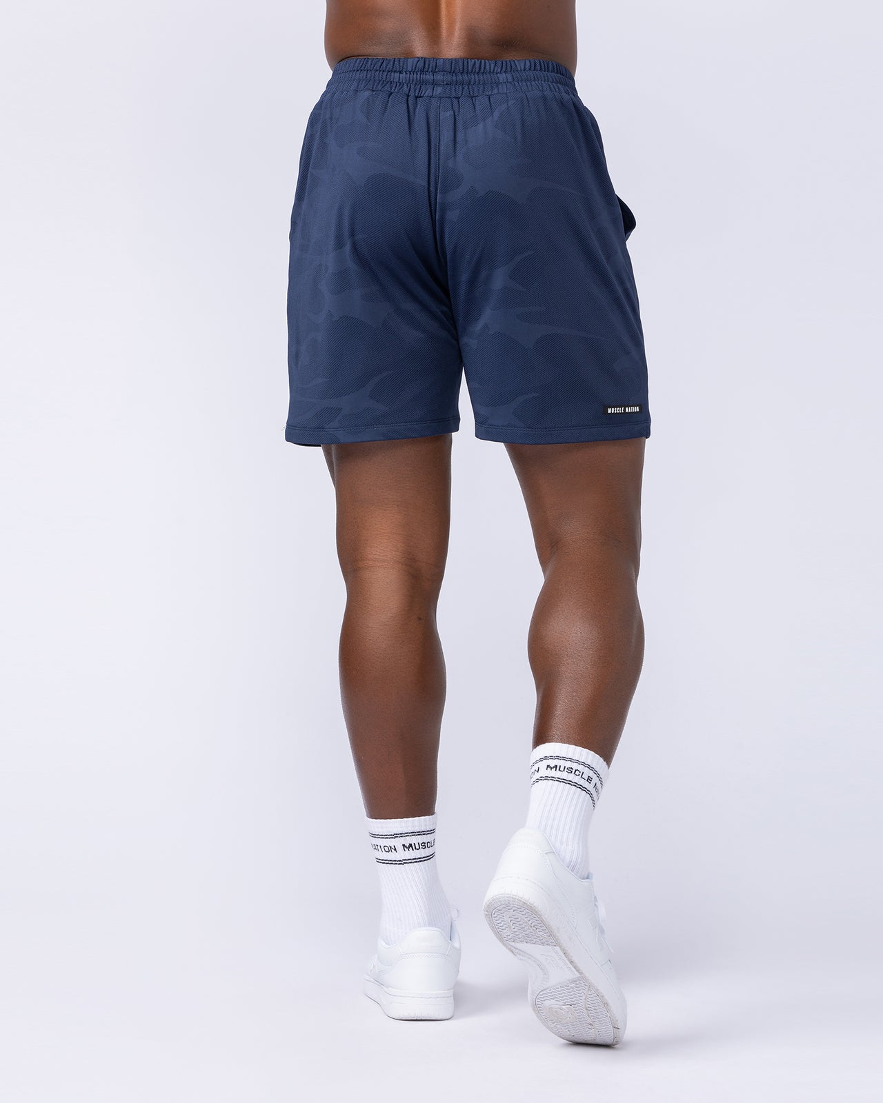 Tech Camo Lay Up 5" Shorts Navy Camo - Muscle Nation men's gym shorts, view 5