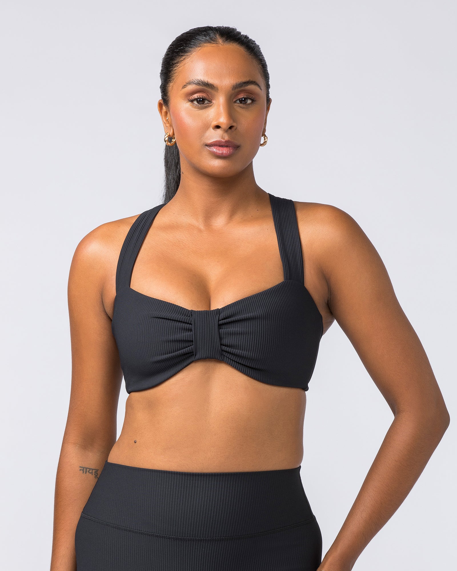 Lush Rib Bralette Black - Muscle Nation women's bralette