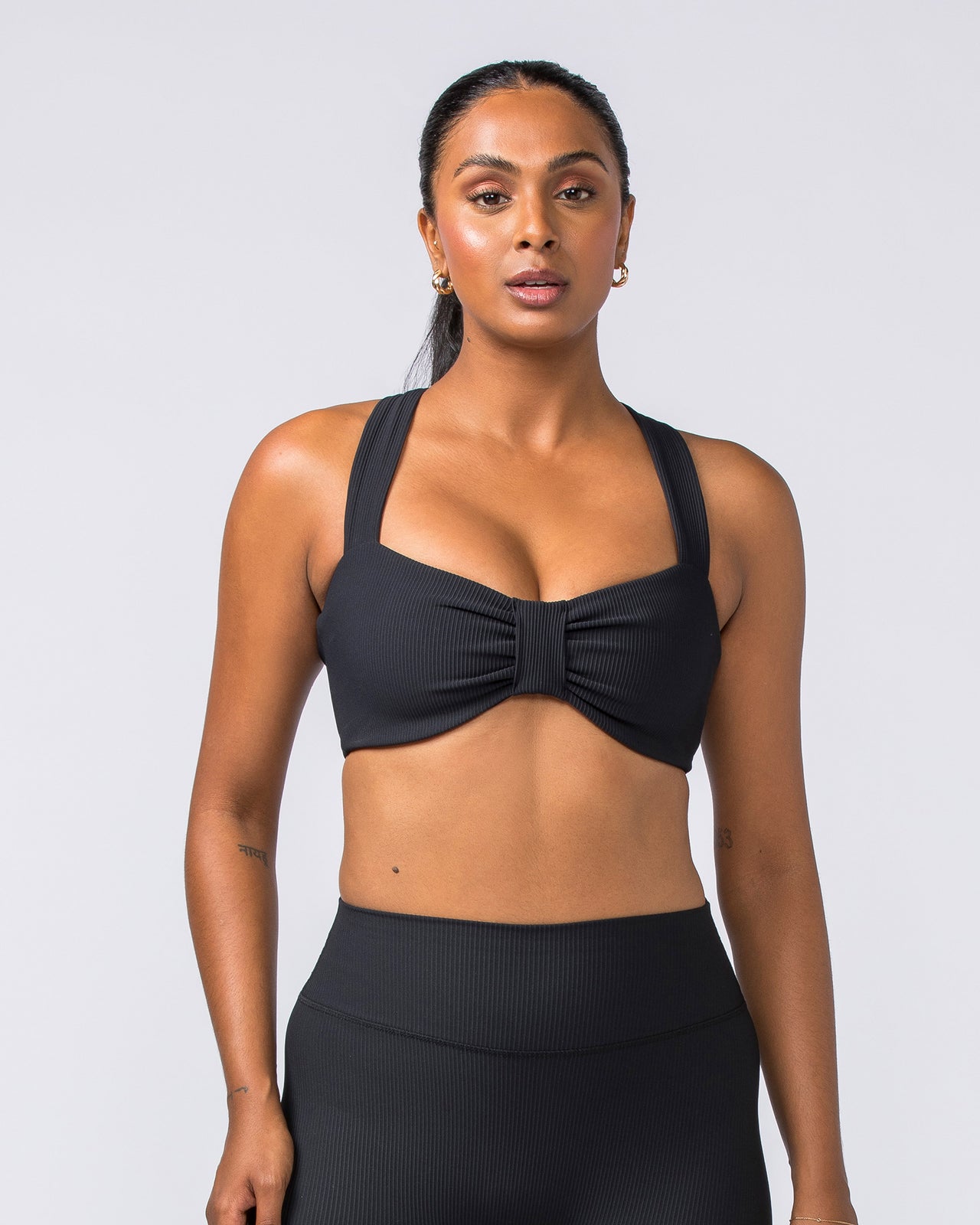 Lush Rib Bralette Black - Muscle Nation women's bralette, view 2
