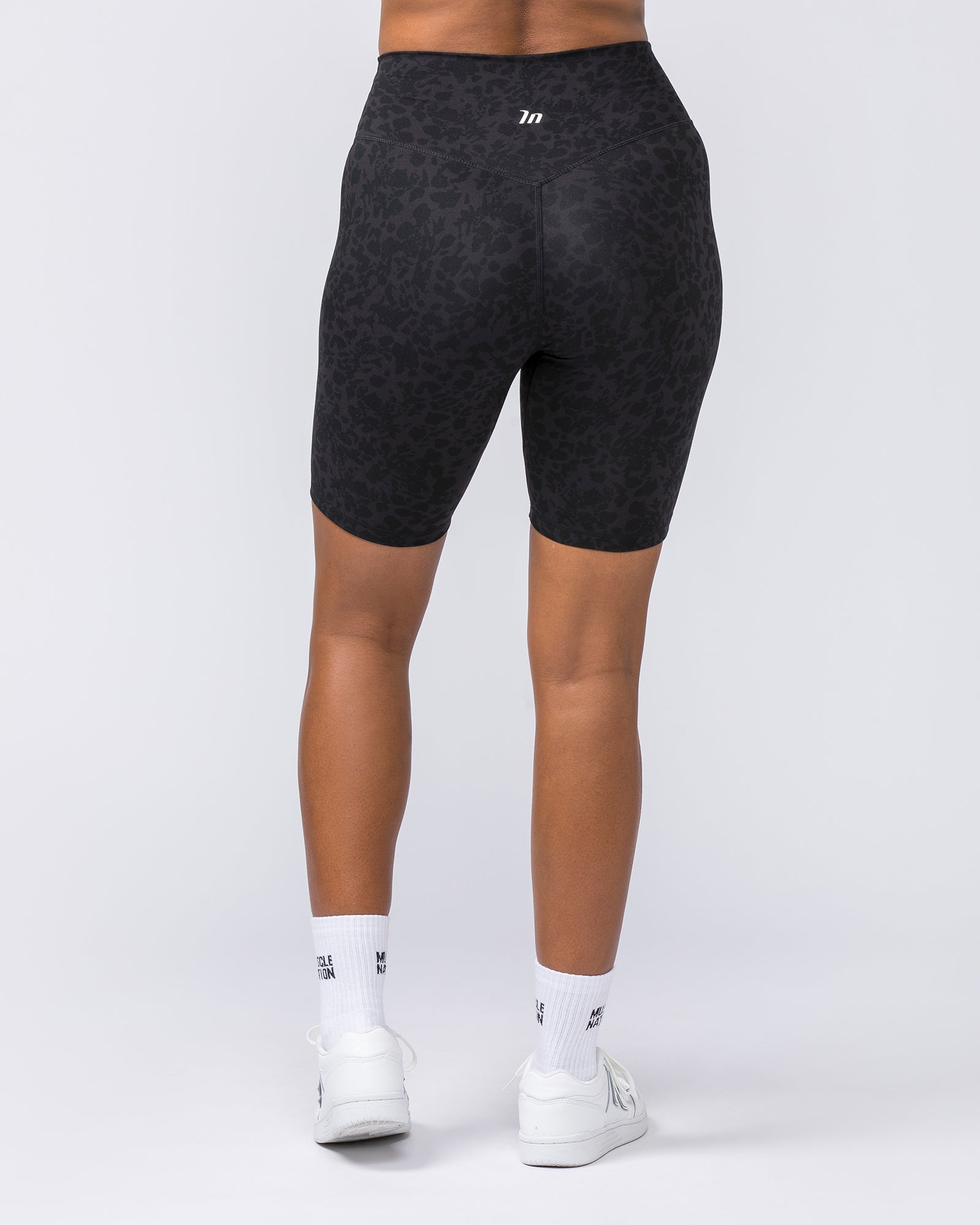 Zero Rise Everyday Referee Length Shorts - Monochrome Abstract Print-Shorts-XXS-112306MONOABST-XXS-MNAPPRL26605-5-Muscle Nation