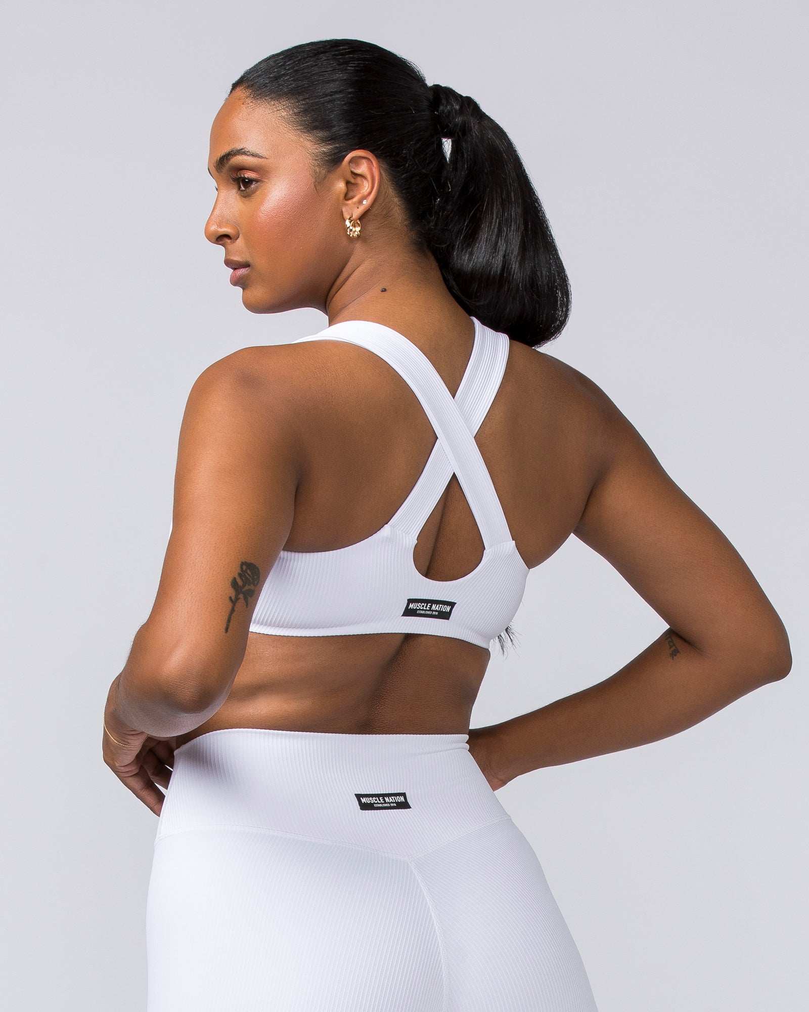 Lush Rib Bralette - White-Bralettes-XS-112374WHT-XS-MNAPPRL27791-4-Muscle Nation