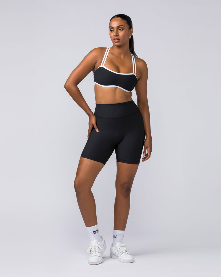 Curves Rib Bralette - Black / White-Bralettes-XS-112373BLK-XS-MNAPPRL27727-6-Muscle Nation