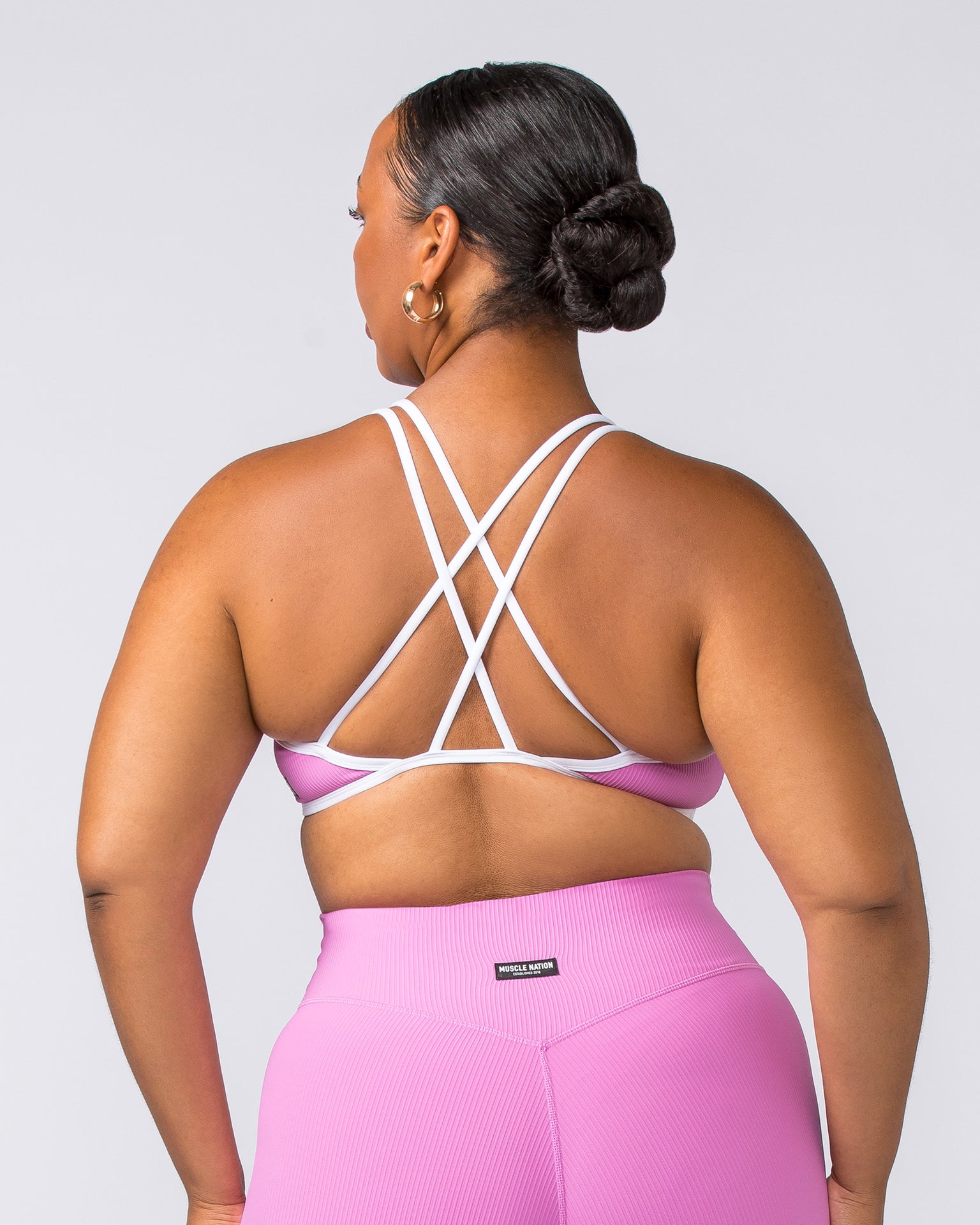 Curves Rib Bralette - Fondant Pink-Bralettes-XS-112373FONPNK-XS-MNAPPRL27751-5-Muscle Nation