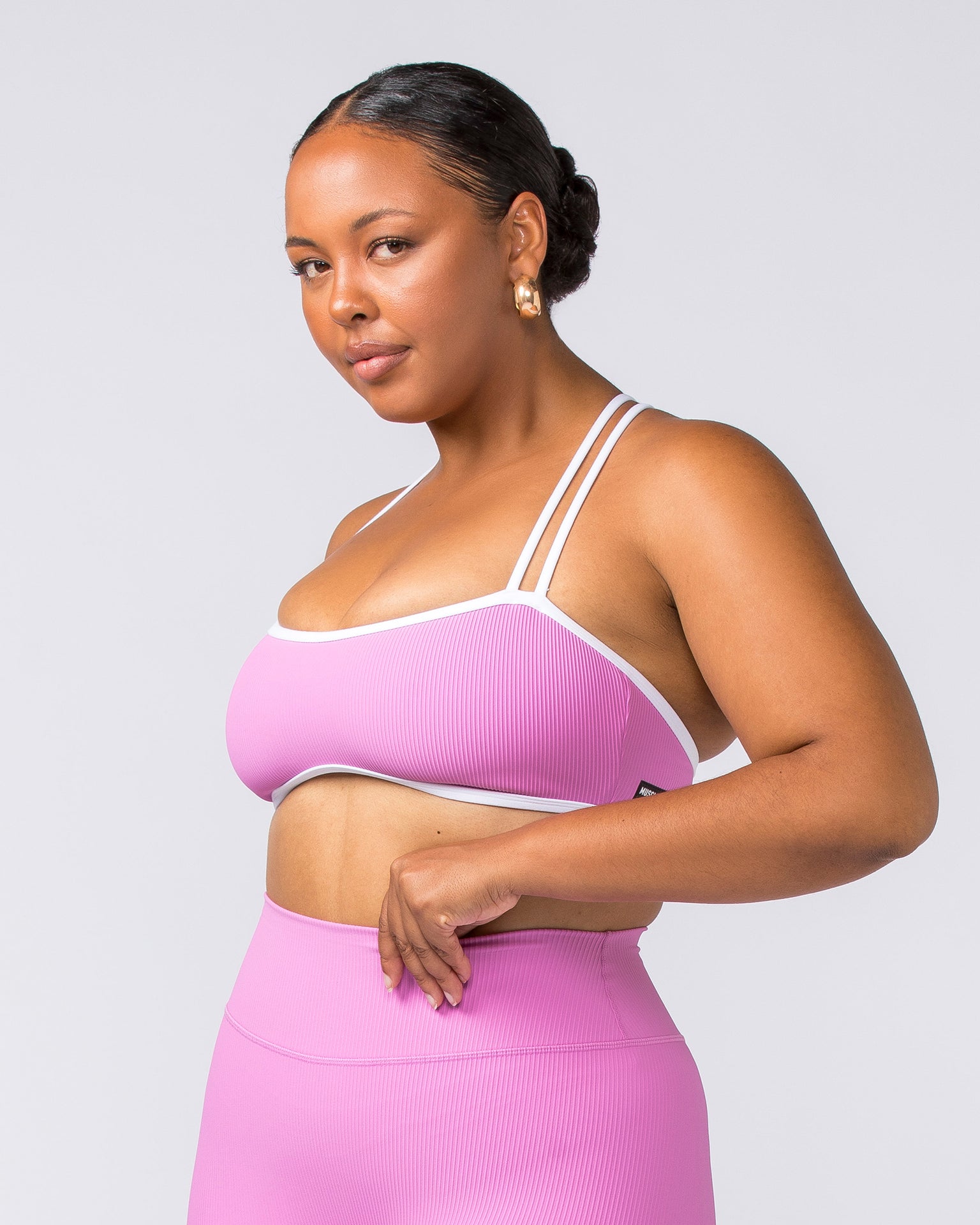 Curves Rib Bralette - Fondant Pink-Bralettes-XS-112373FONPNK-XS-MNAPPRL27751-3-Muscle Nation