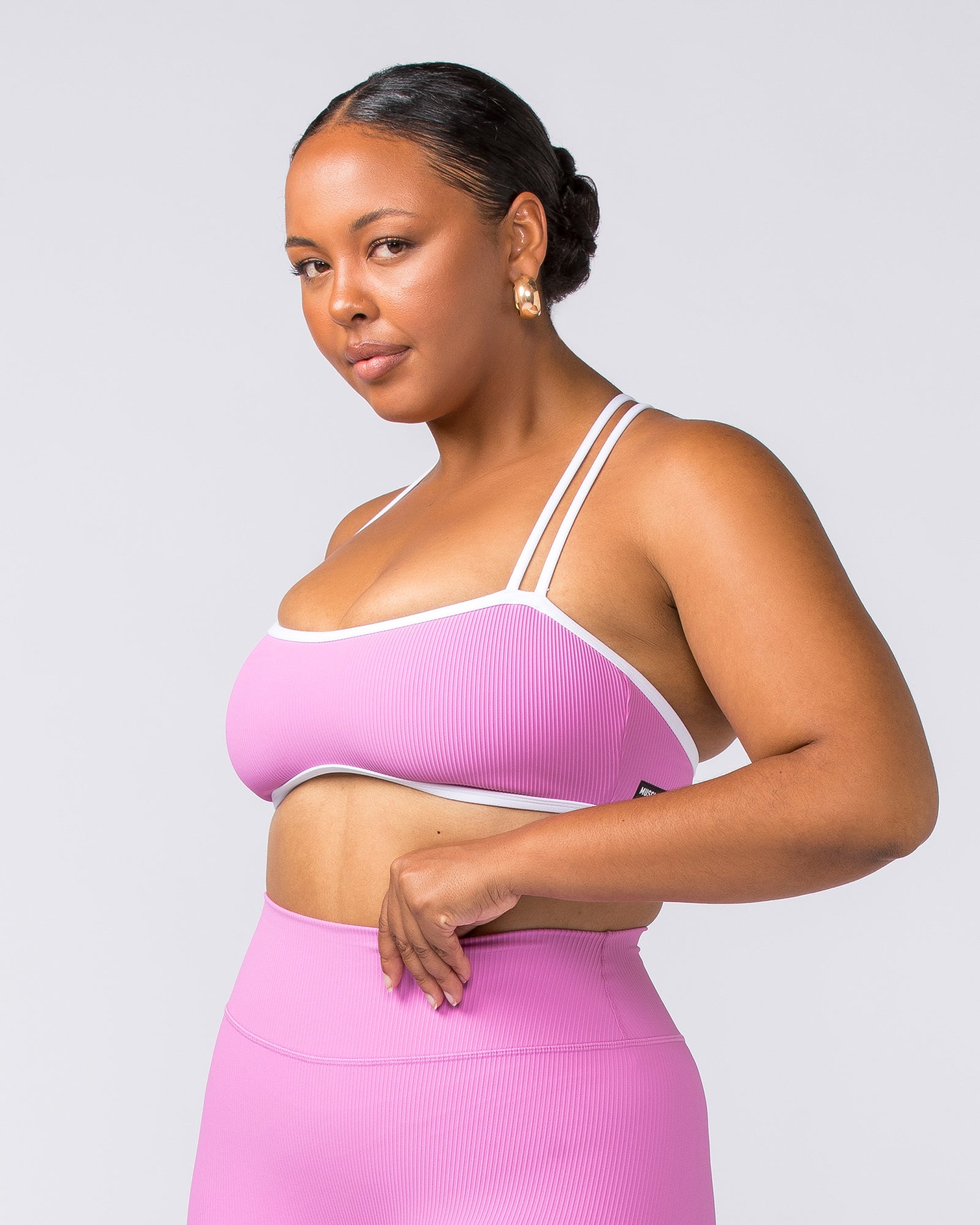 Curves Rib Bralette - Fondant Pink-Bralettes-XS-112373FONPNK-XS-MNAPPRL27751-3-Muscle Nation