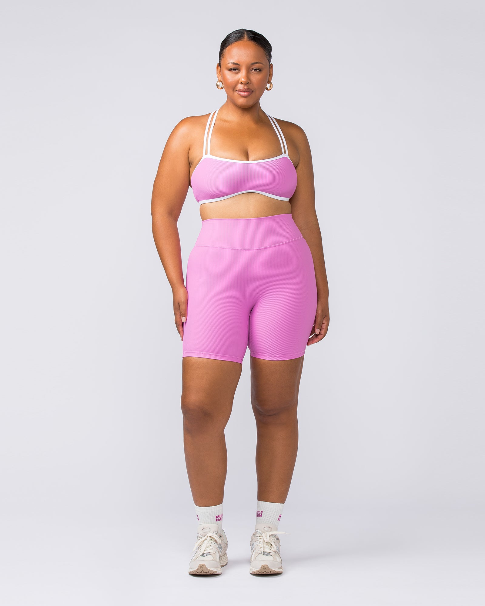 Curves Rib Bralette - Fondant Pink-Bralettes-XS-112373FONPNK-XS-MNAPPRL27751-6-Muscle Nation
