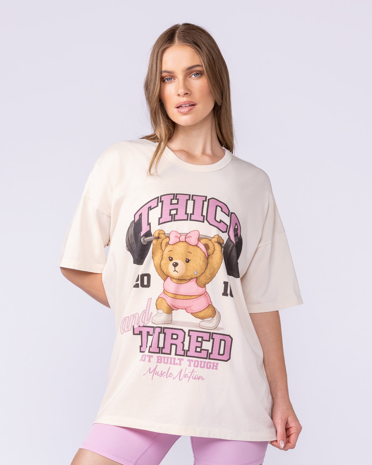 Bear Minimum Oversized Tee - Travertine-T-Shirts-XXS-112575TRAV-XXS-MNAPPRL45617-2-Muscle Nation