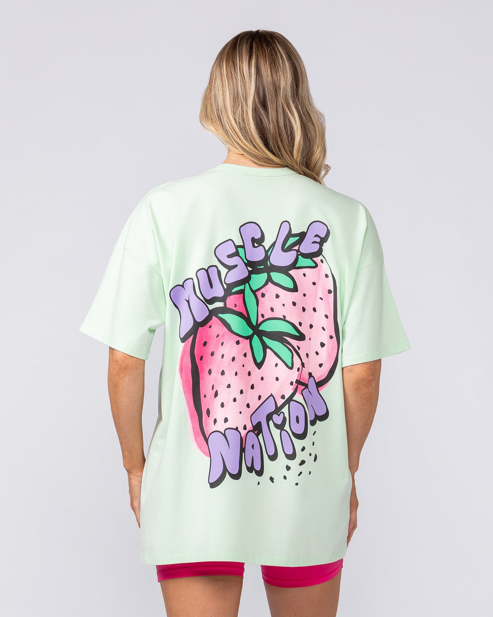 Berry Good Oversized Tee - Lime Cream-T-Shirts-XXS-082509LMCRM-XXS-MNAPPRL43687-5-Muscle Nation
