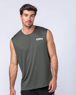 Relaxed Active Tank Dark Khaki - Muscle Nation men's muscle tank