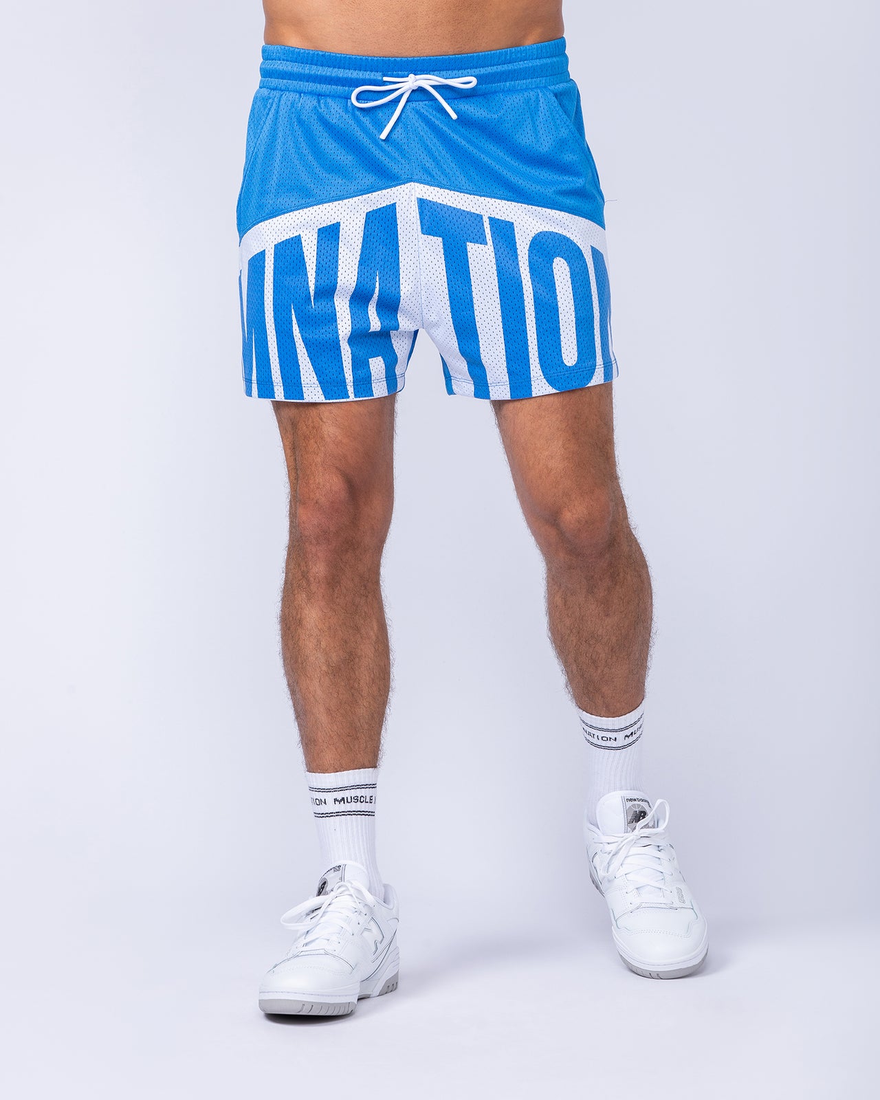 MNation Lay Up 3.5" Shorts Azure Blue - Muscle Nation men's gym shorts, view 4