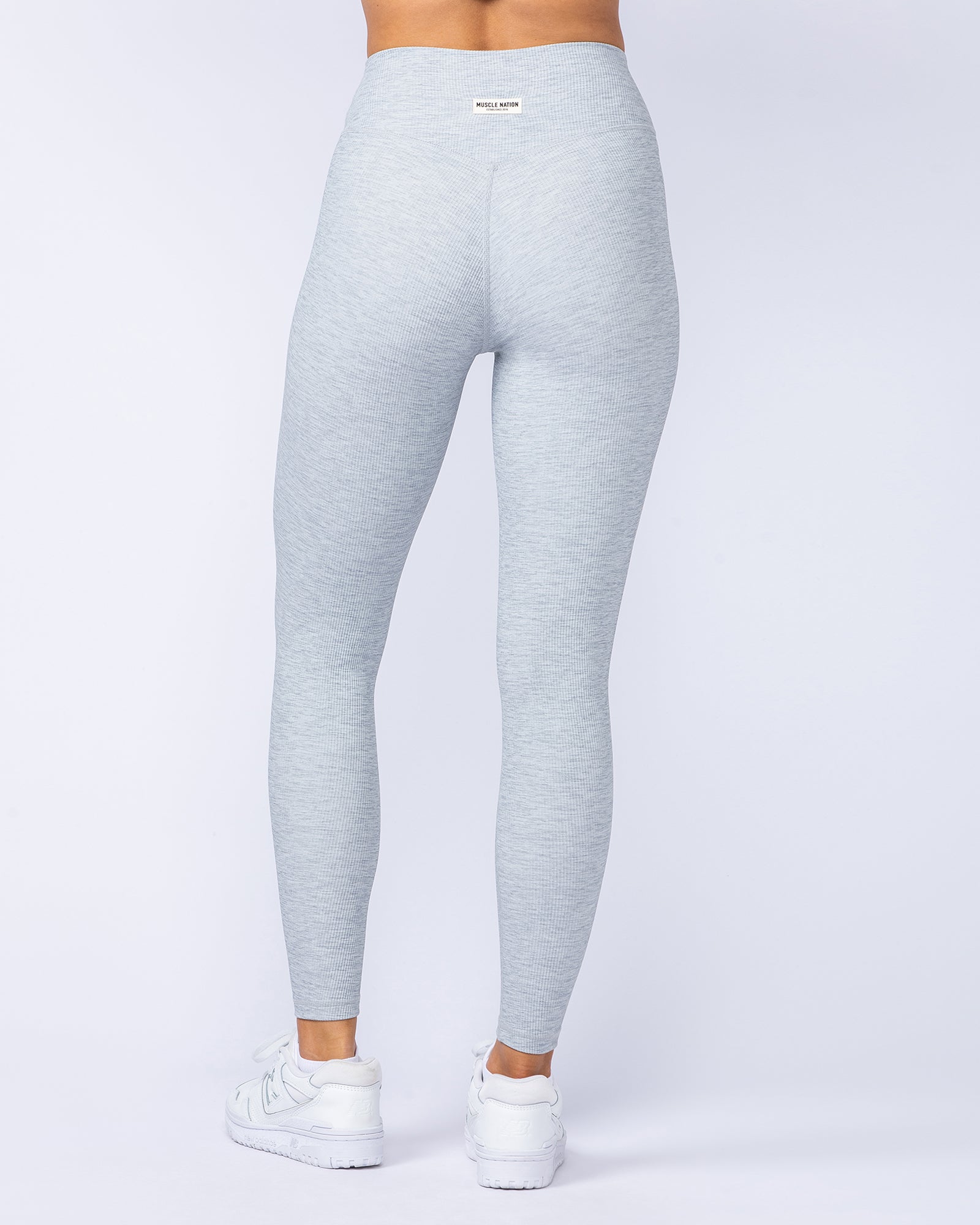 Zero Rise Rib Ankle Length Leggings - Grey Marl-Leggings-XXS-112498GRYMRL-XXS-MNAPPRL34099-5-Muscle Nation