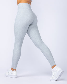 Zero Rise Rib Ankle Length Leggings - Grey Marl-Leggings-XXS-112498GRYMRL-XXS-MNAPPRL34099-1-Muscle Nation