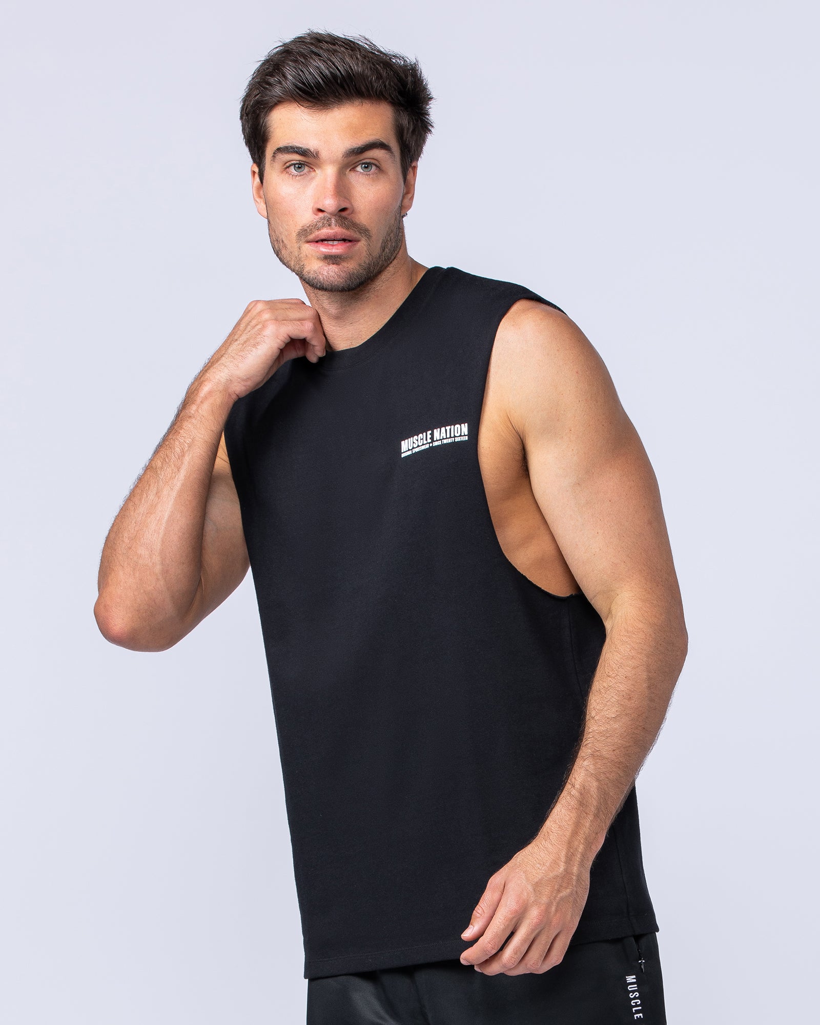 Arena Muscle Tank - Black-Singlets & Tanks-S-112470BLK-S-MNAPPRL34933-5-Muscle Nation