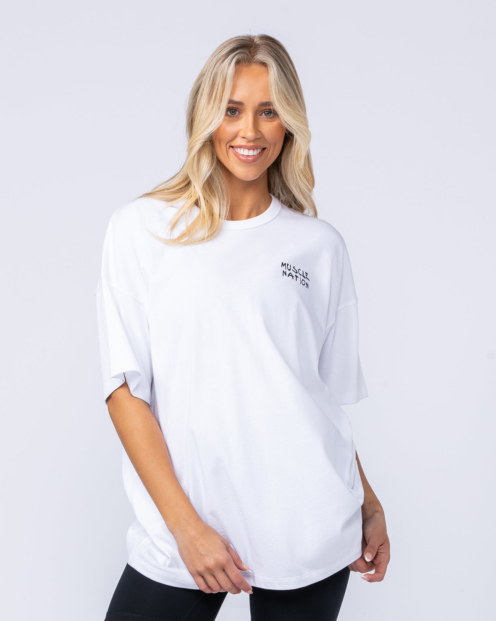 Need Money Oversized Tee - White-T-Shirts-XXS-1124114WHT-XXS-MNAPPRL34685-2-Muscle Nation