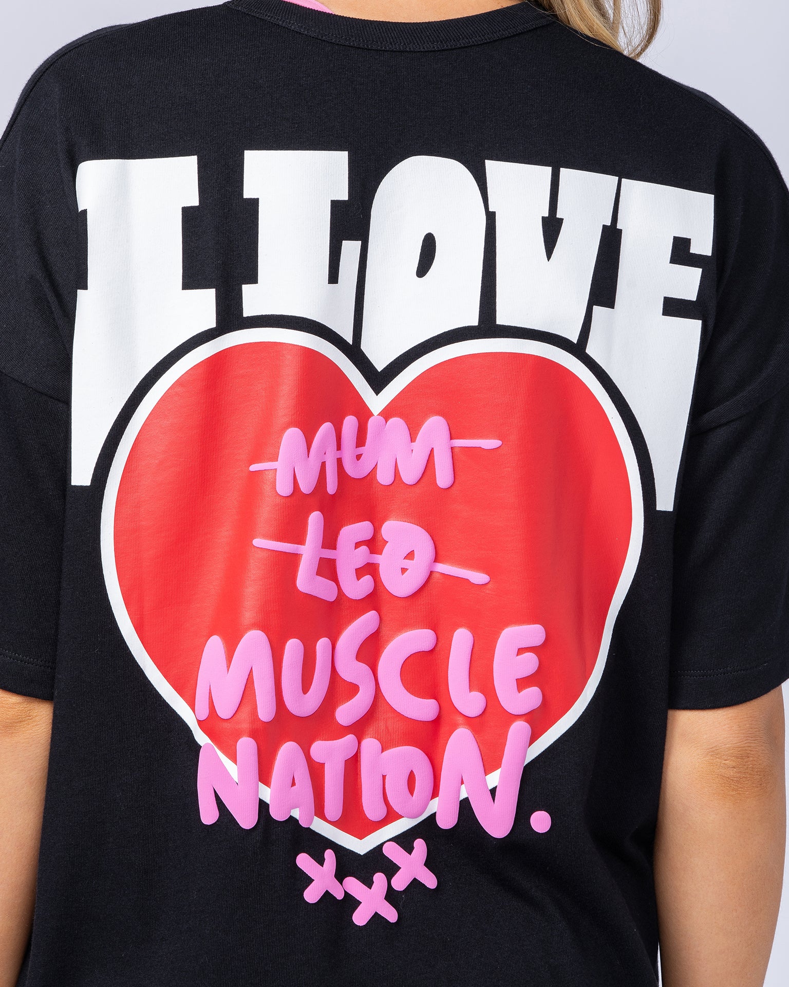 Womens Biggest Fan Oversized Tee - Black-T-Shirts-XXS-112451BLK-XXS-MNAPPRL34649-4-Muscle Nation