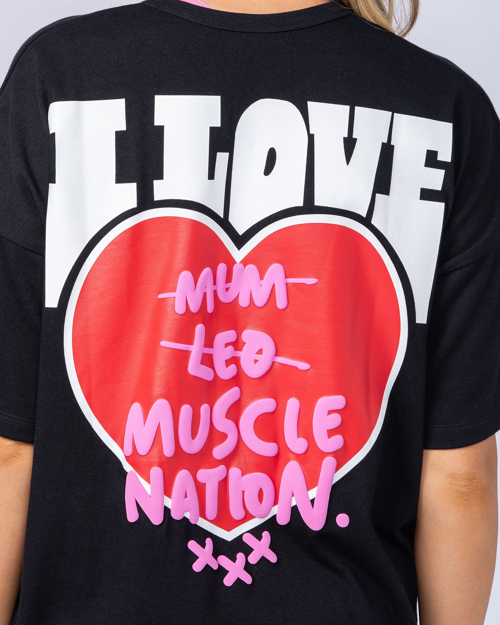 Womens Biggest Fan Oversized Tee - Black-T-Shirts-XXS-112451BLK-XXS-MNAPPRL34649-4-Muscle Nation