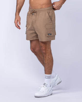 Daily Cargo 5" Shorts - Tan-Shorts-S-112480TAN-S-MNAPPRL35501-1-Muscle Nation