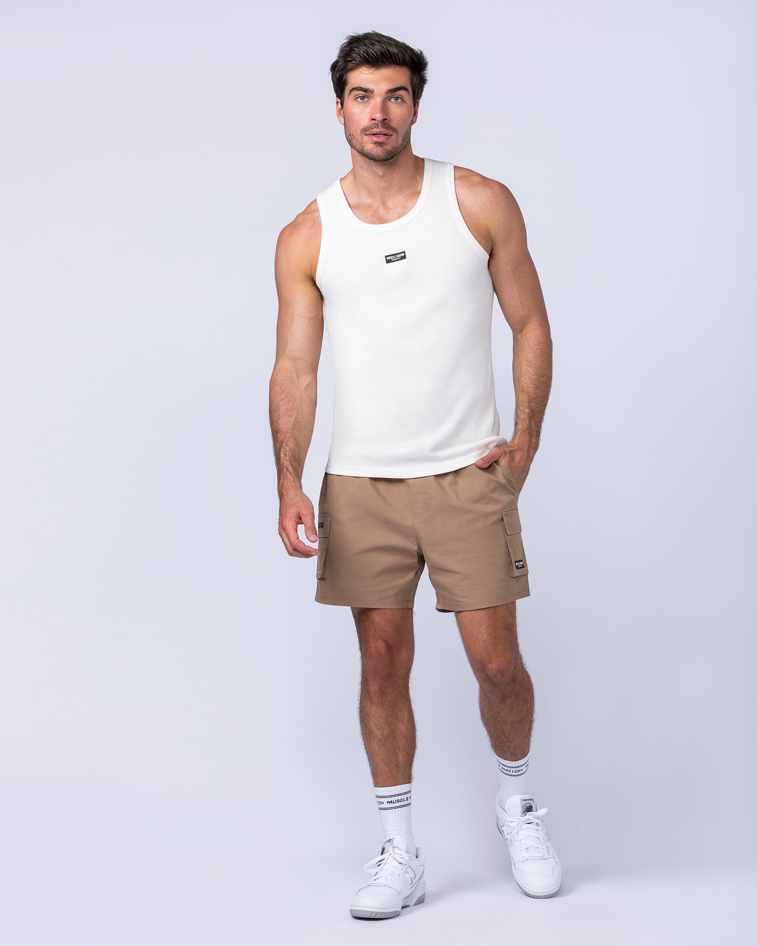 Daily Cargo 5" Shorts - Tan-Shorts-S-112480TAN-S-MNAPPRL35501-6-Muscle Nation