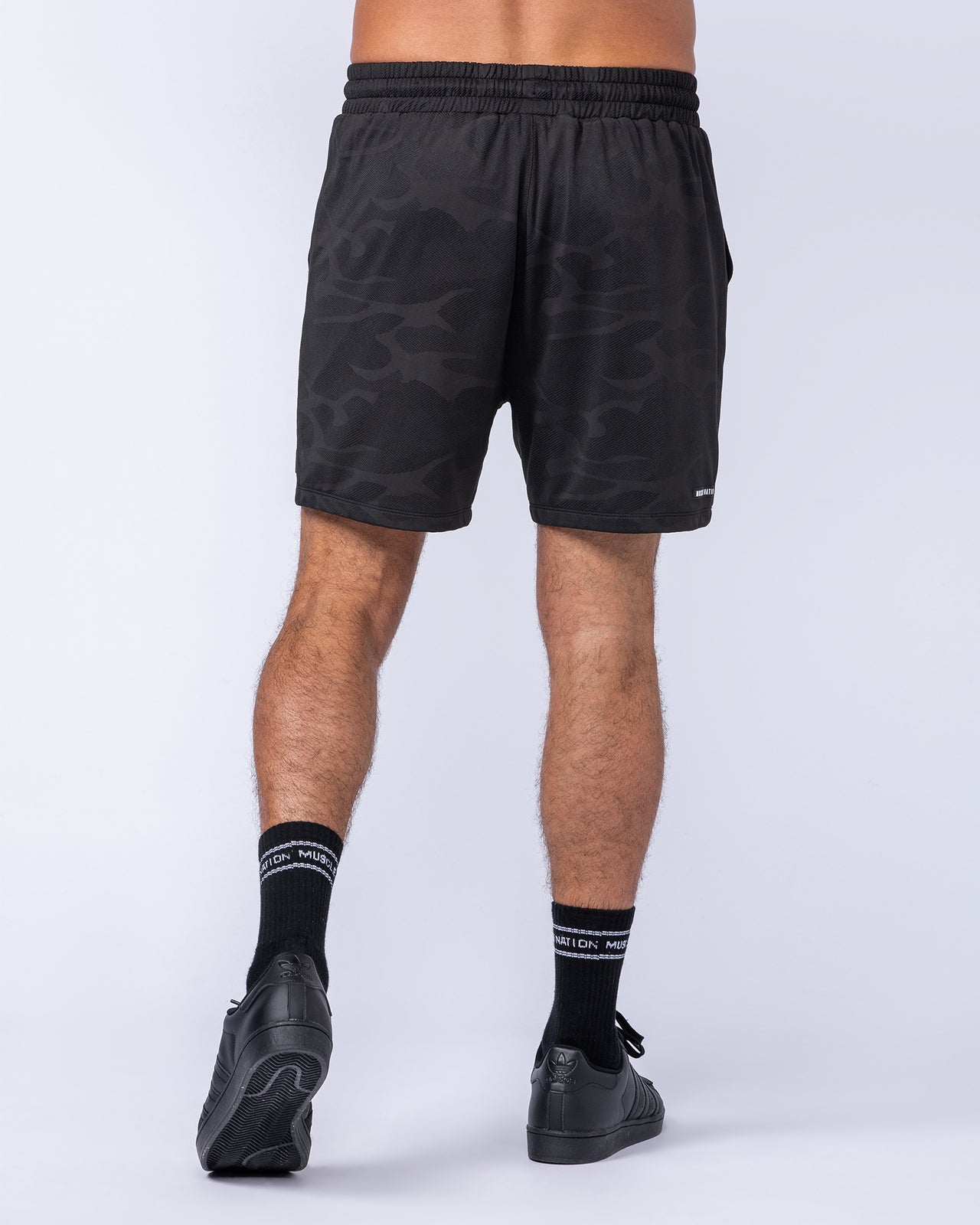 Tech Camo Lay Up 5" Shorts Black Camo - Muscle Nation men's gym shorts, view 5