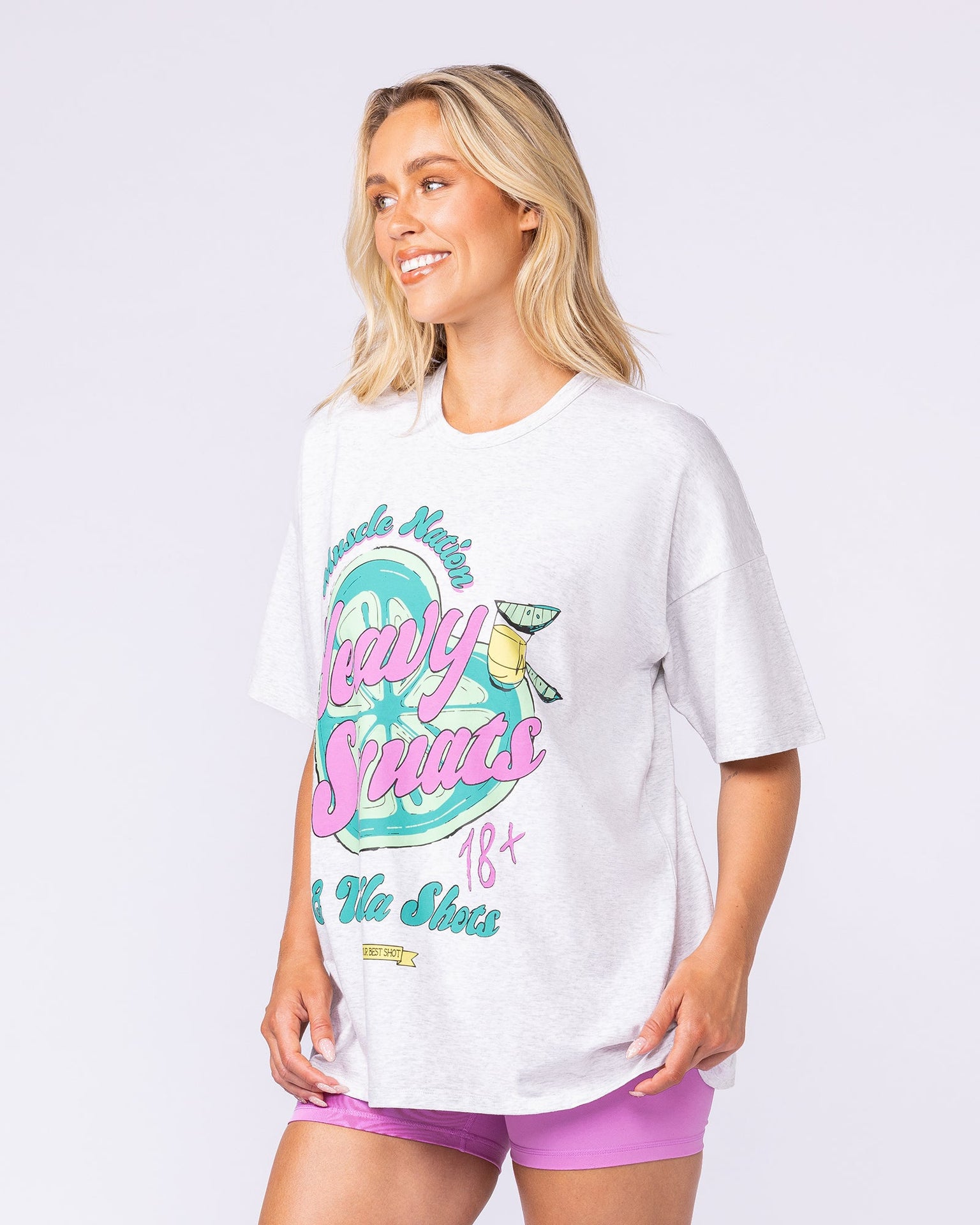 Blanco Oversized Tee - Snow Grey Marl-T-Shirts-XXS-112547SNGRYMR-XXS-MNAPPRL45626-4-Muscle Nation