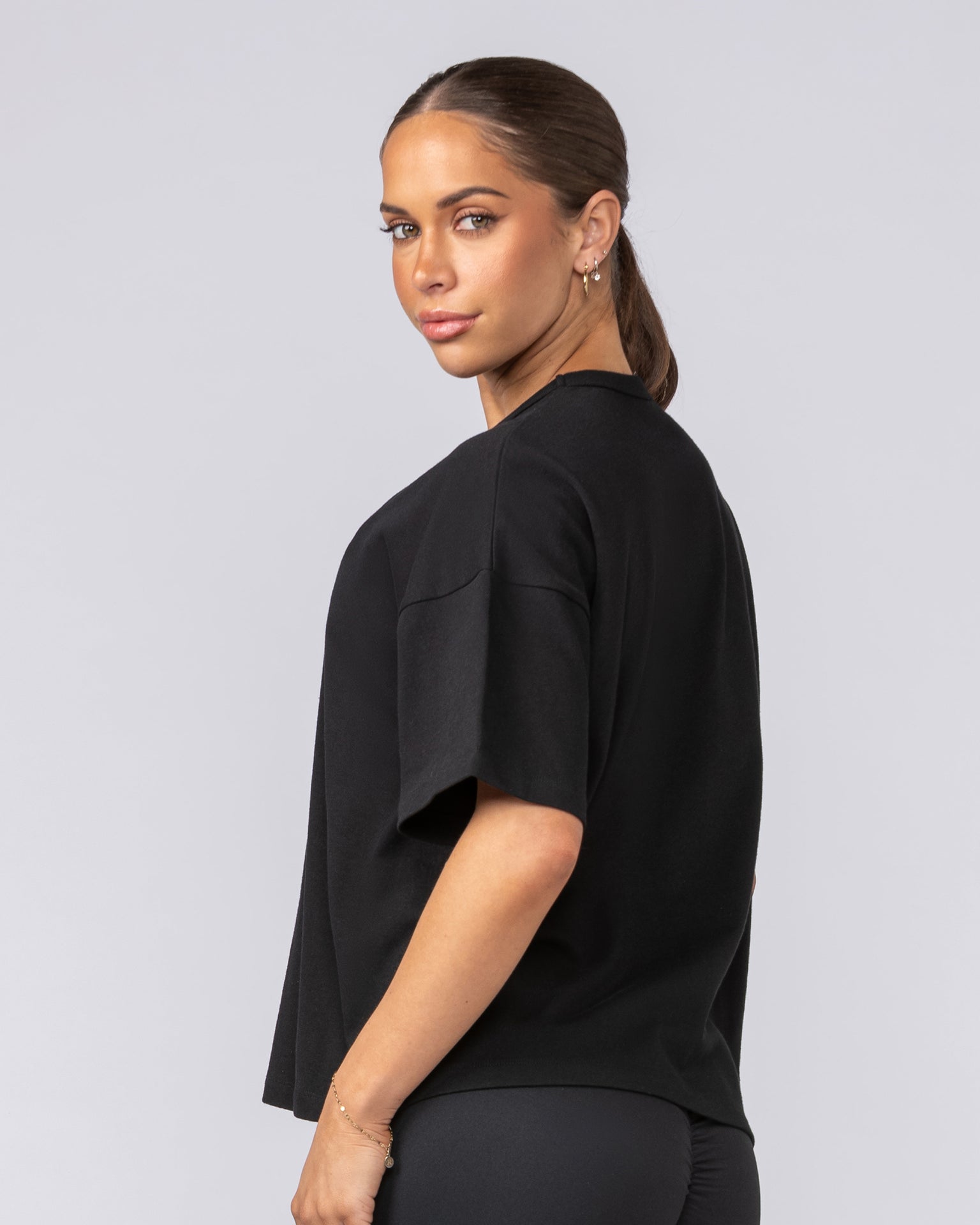Boxy Fit Tee - Black-T-Shirts-XXS-1124115BLK-XXS-MNAPPRL34423-3-Muscle Nation