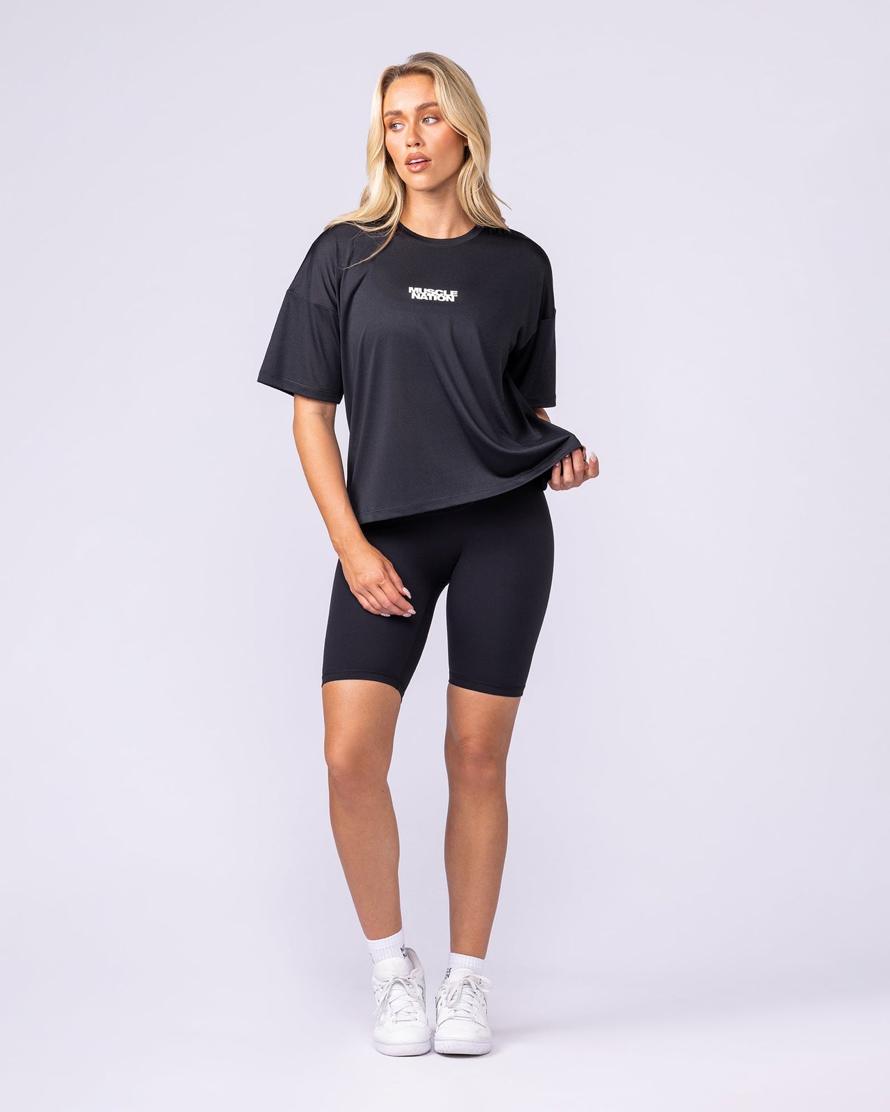 Boxy Training Tee - Black-T-Shirts-XXS-1125133BLK-XXS-MNAPPRL45120-6-Muscle Nation