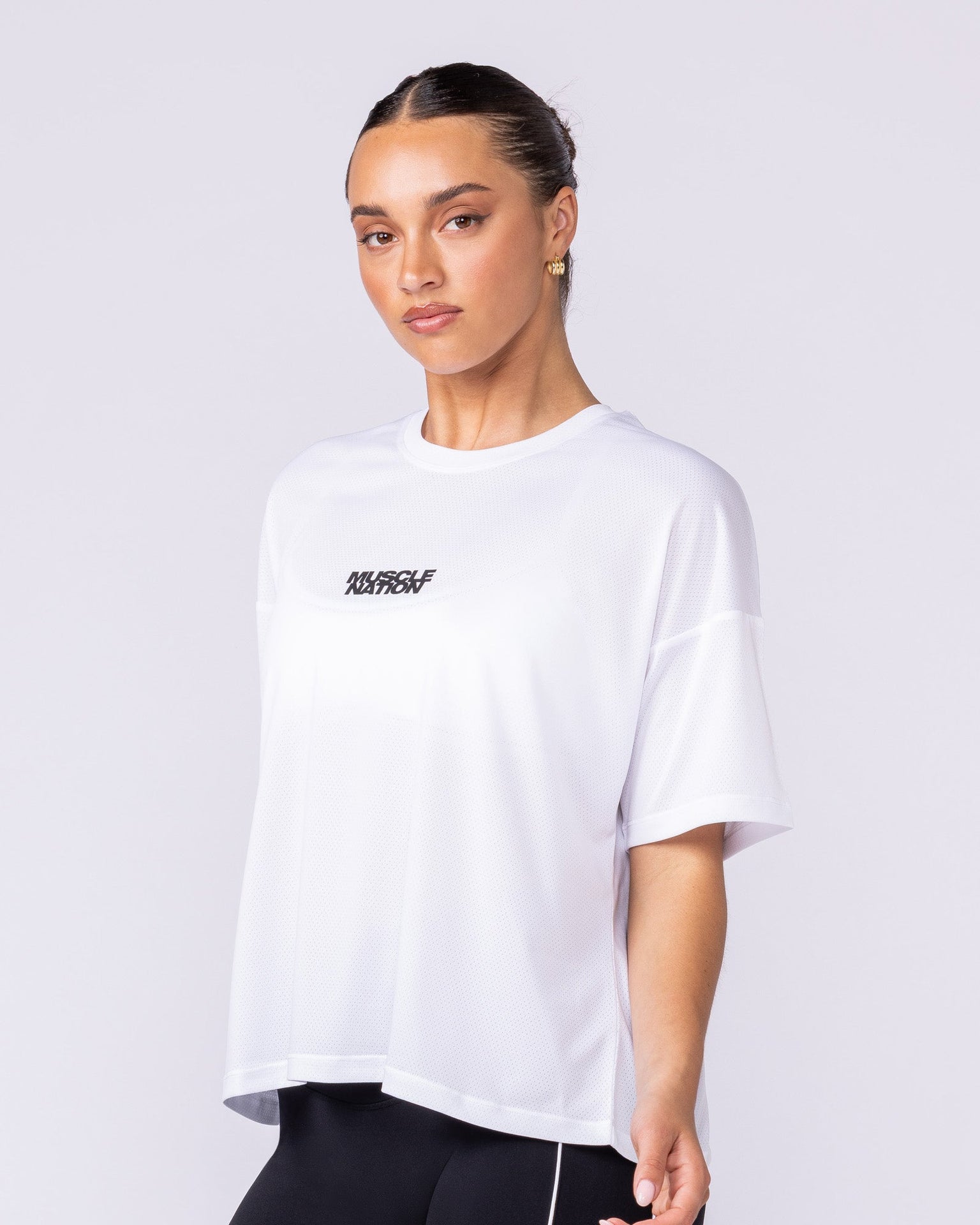 Boxy Training Tee - White-T-Shirts-XXS-1125133WHT-XXS-MNAPPRL45147-4-Muscle Nation