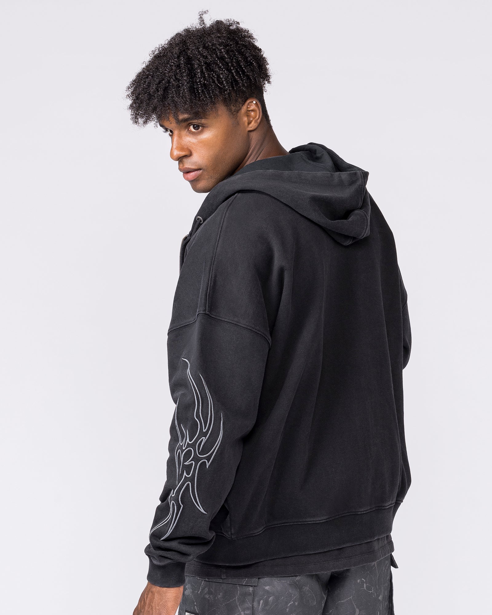 Breakout Vintage Zip Hoodie - Washed Black-Jumpers & Hoodies-XS-032641WSHBLK-XS-MNAPPRL49677-2-Muscle Nation