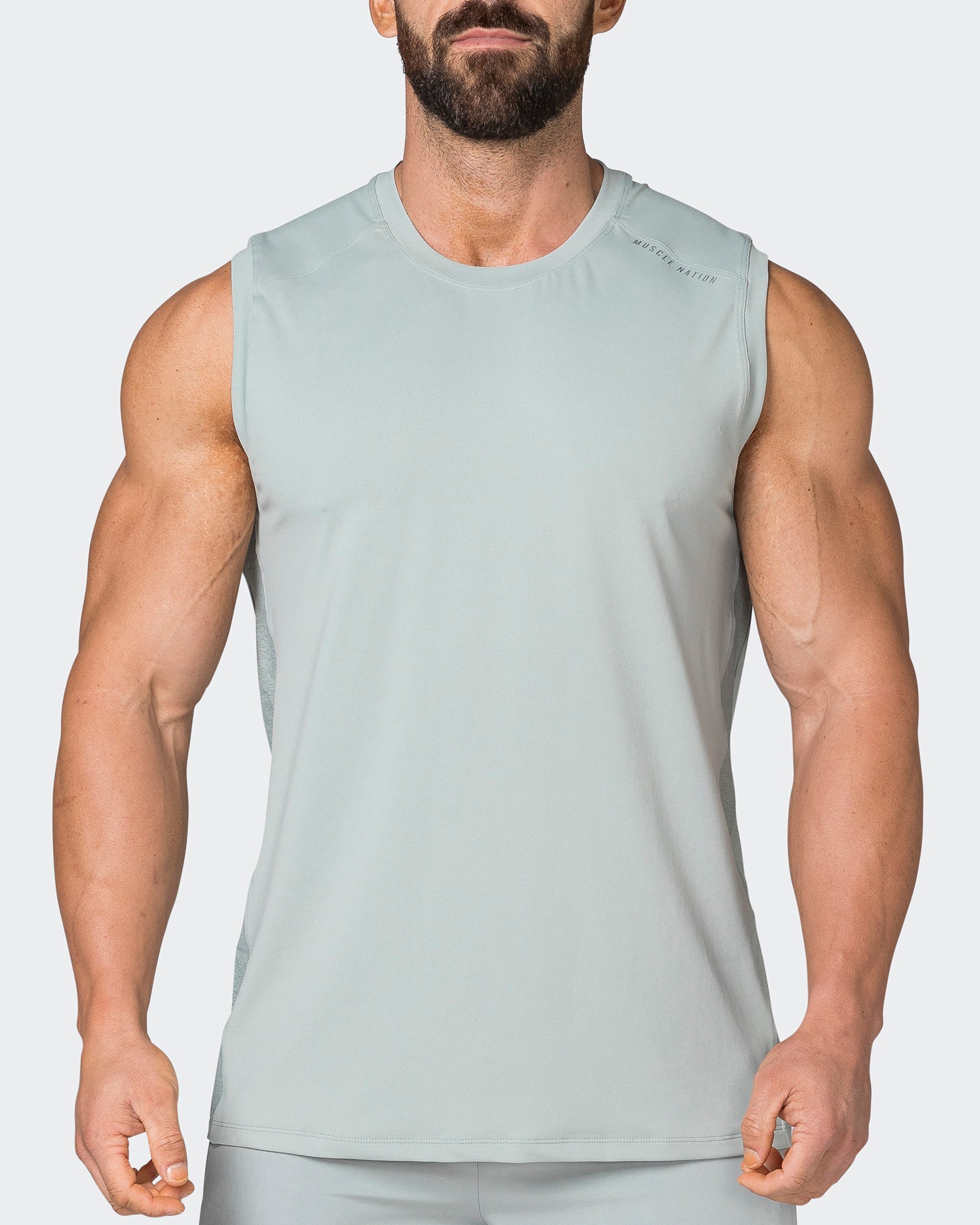 Reflective Running Tank - Foam-Singlets & Tanks-S-042351FOAM-S-MNAPPRL24266-2-Muscle Nation