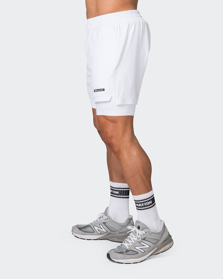 Vigour Training Shorts - White-Shorts-S-042337WHT-S-MNAPPRL24028-4-Muscle Nation