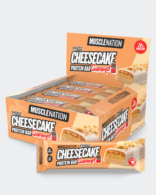 MN x CHOCLT CHEESECAKE Protein Bar - Caramel - Box of 12-Protein Bars-MNSUPPS0309-19359054001029-1-Muscle Nation