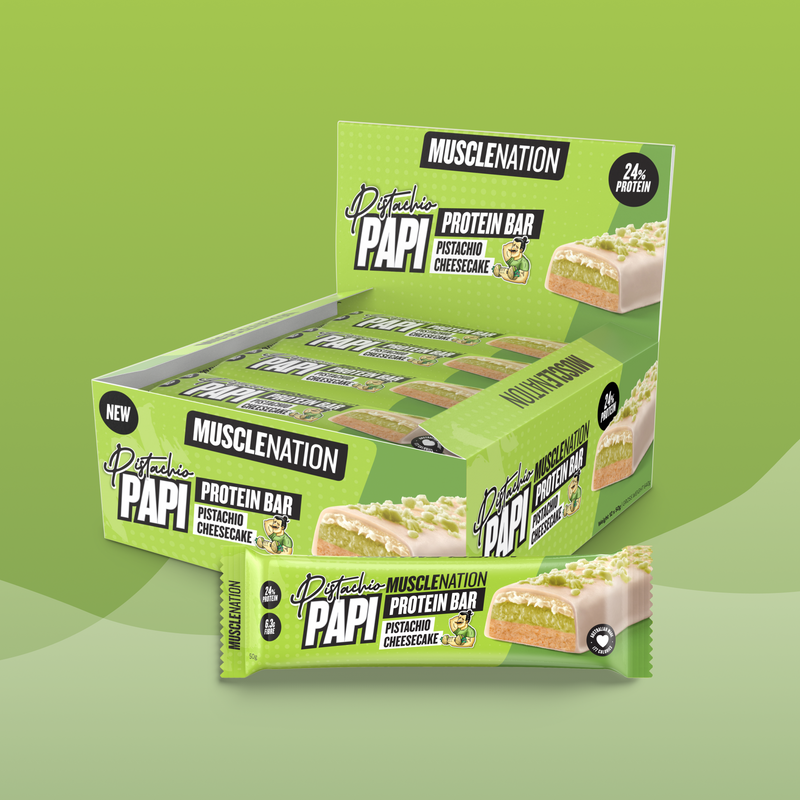 MN x PISTACHIO PAPI Protein Bar - Pistachio Cheesecake - Box of 12-Protein Bars-MNSUPPS0340-19359054001159-1-Muscle Nation