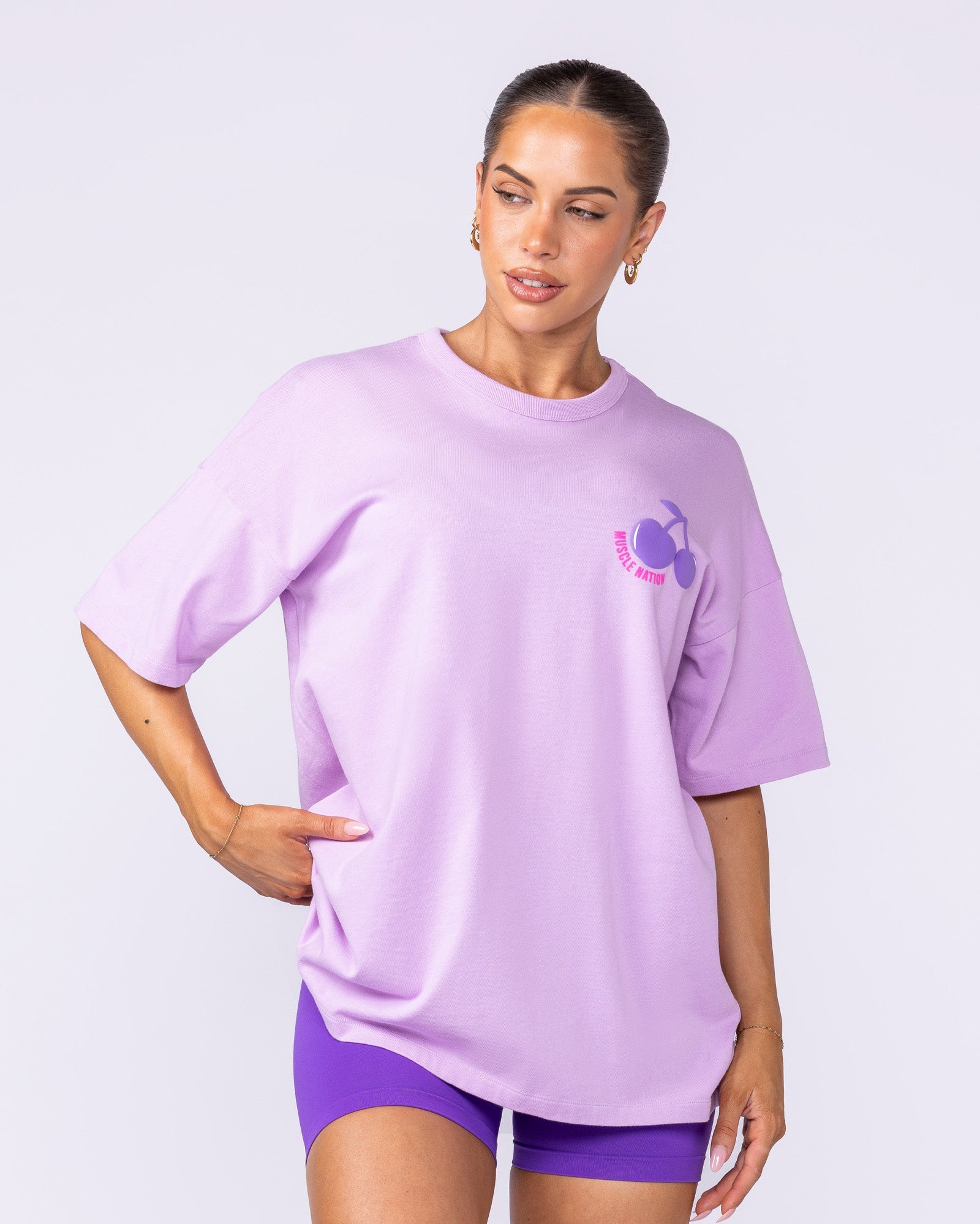 Cherry Oversized Tee - Pixie-T-Shirts-XXS-122502PIX-XXS-MNAPPRL48139-3-Muscle Nation