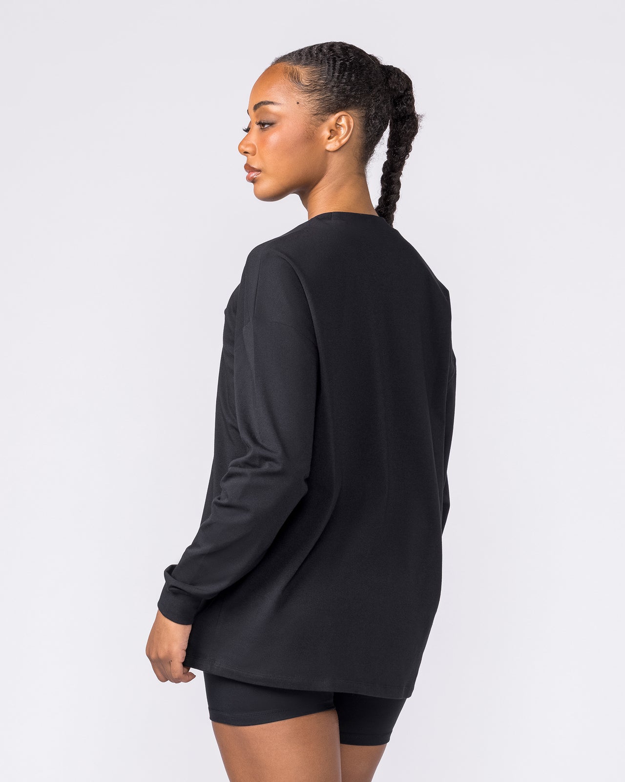 Classic Long Sleeve Top Black - Muscle Nation women's long sleeve tee, view 2