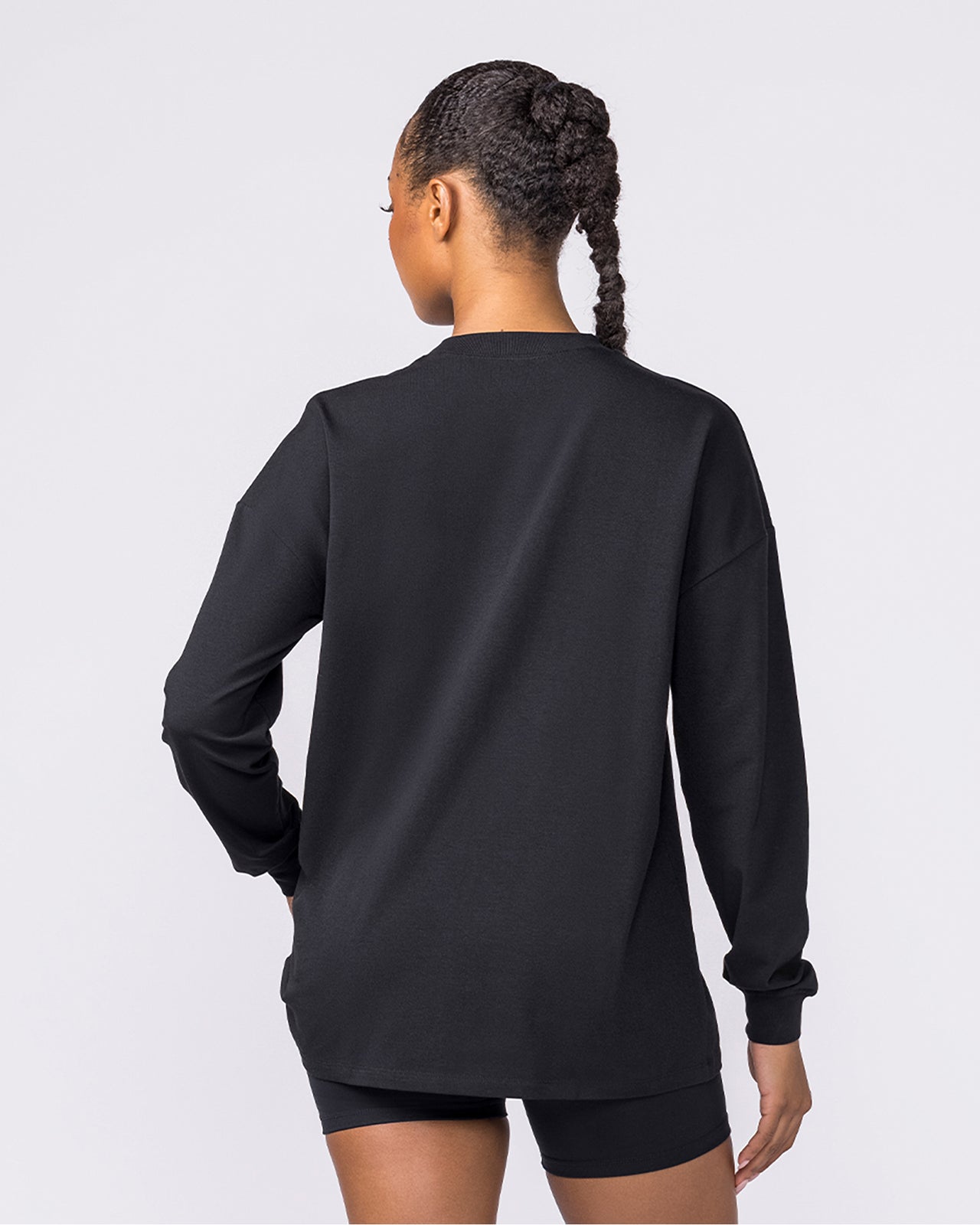 Classic Long Sleeve Top Black - Muscle Nation women's long sleeve tee, view 5