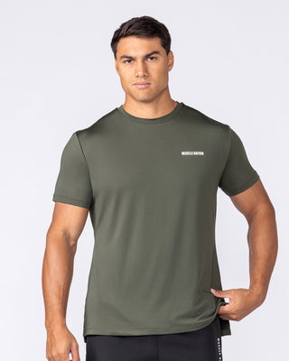 Climaflex Active Tee Dark Khaki - Muscle Nation men's training tee, view 2
