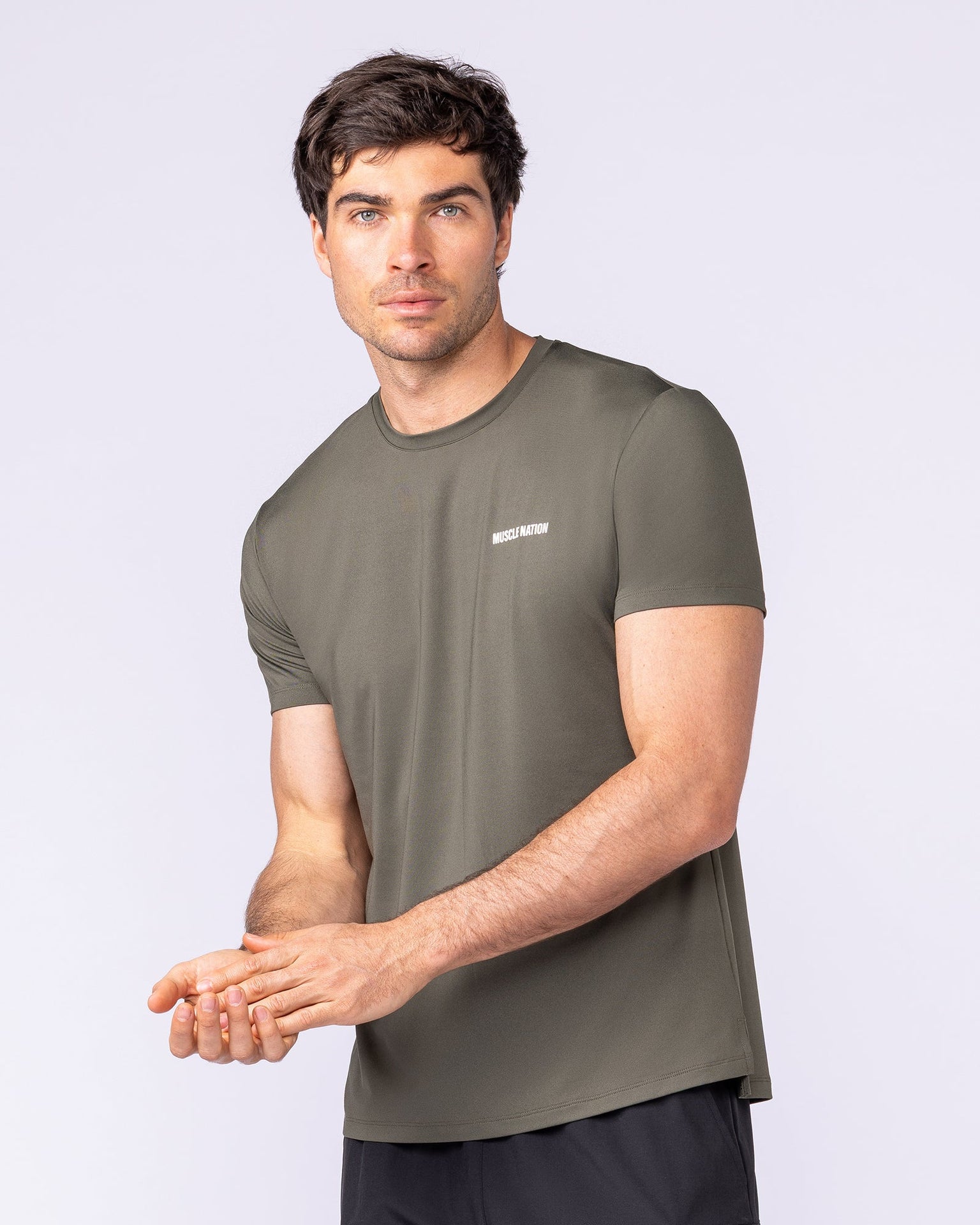 Climaflex Active Tee - Dark Khaki-T-Shirts-S-1125169DKHAKI-S-MNAPPRL46948-4-Muscle Nation