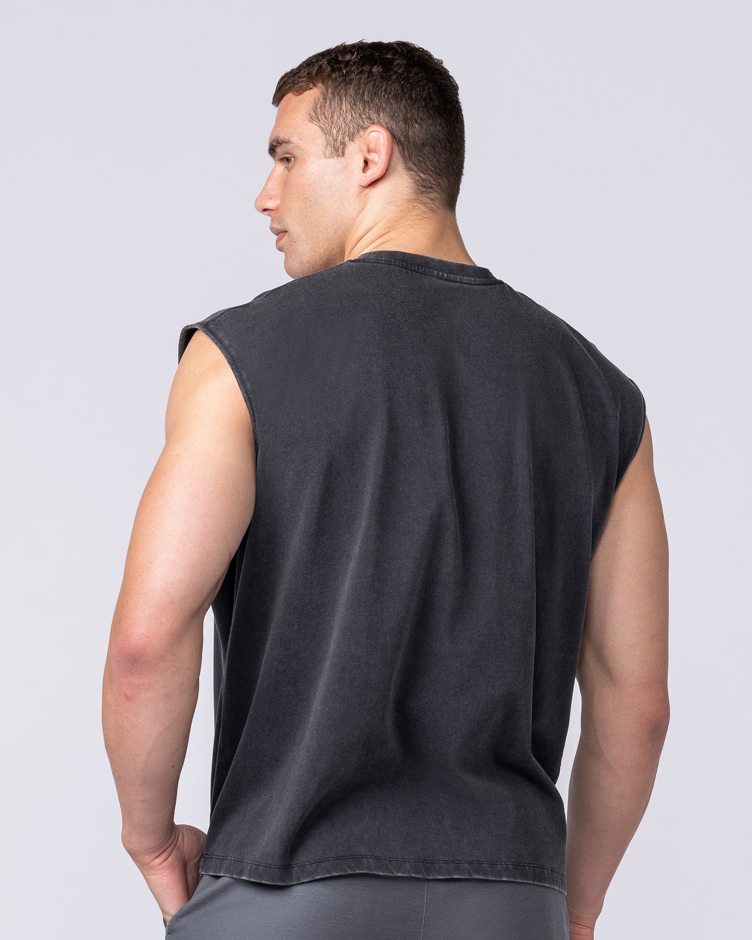 Cobras Boxy Muscle Tank - Washed Black