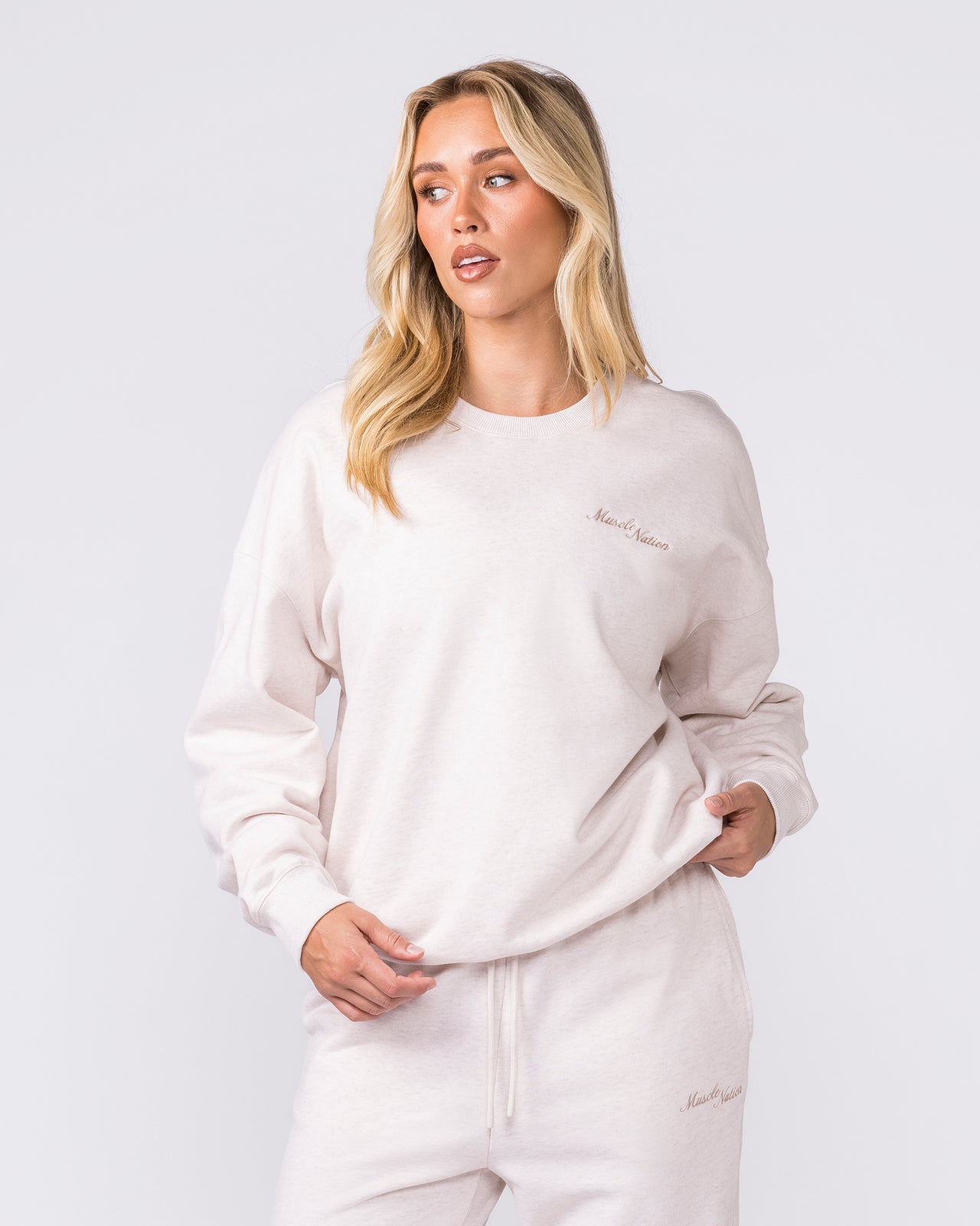 Collective Boxy Pullover - Dew Marl-Jumpers & Hoodies-XXS-042603DEWMRL-XXS-MNAPPRL49901-3-Muscle Nation
