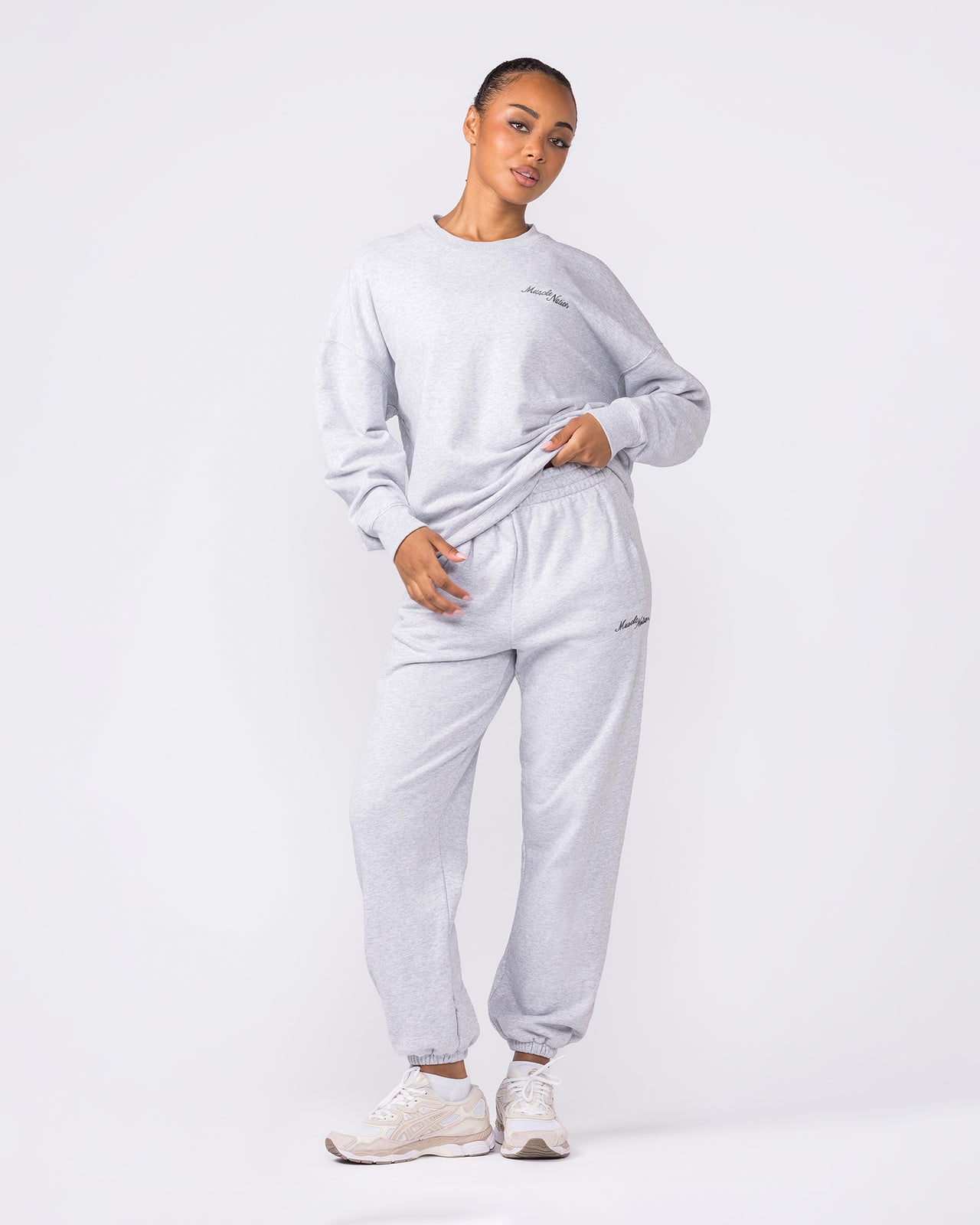 Collective Boxy Pullover - Light Grey Marl-Jumpers & Hoodies-XXS-042603LTGRYMRL-XXS-MNAPPRL49910-7-Muscle Nation