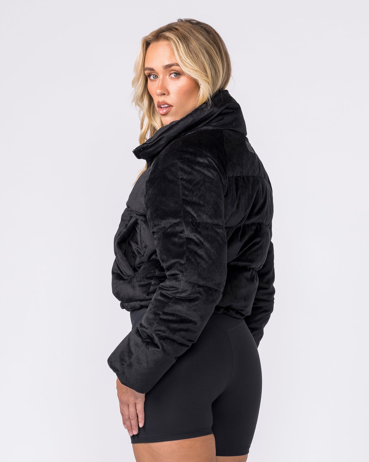 Cord Puffer Jacket - Black-Jackets-XXS-042621BLK-XXS-MNAPPRL50259-2-Muscle Nation