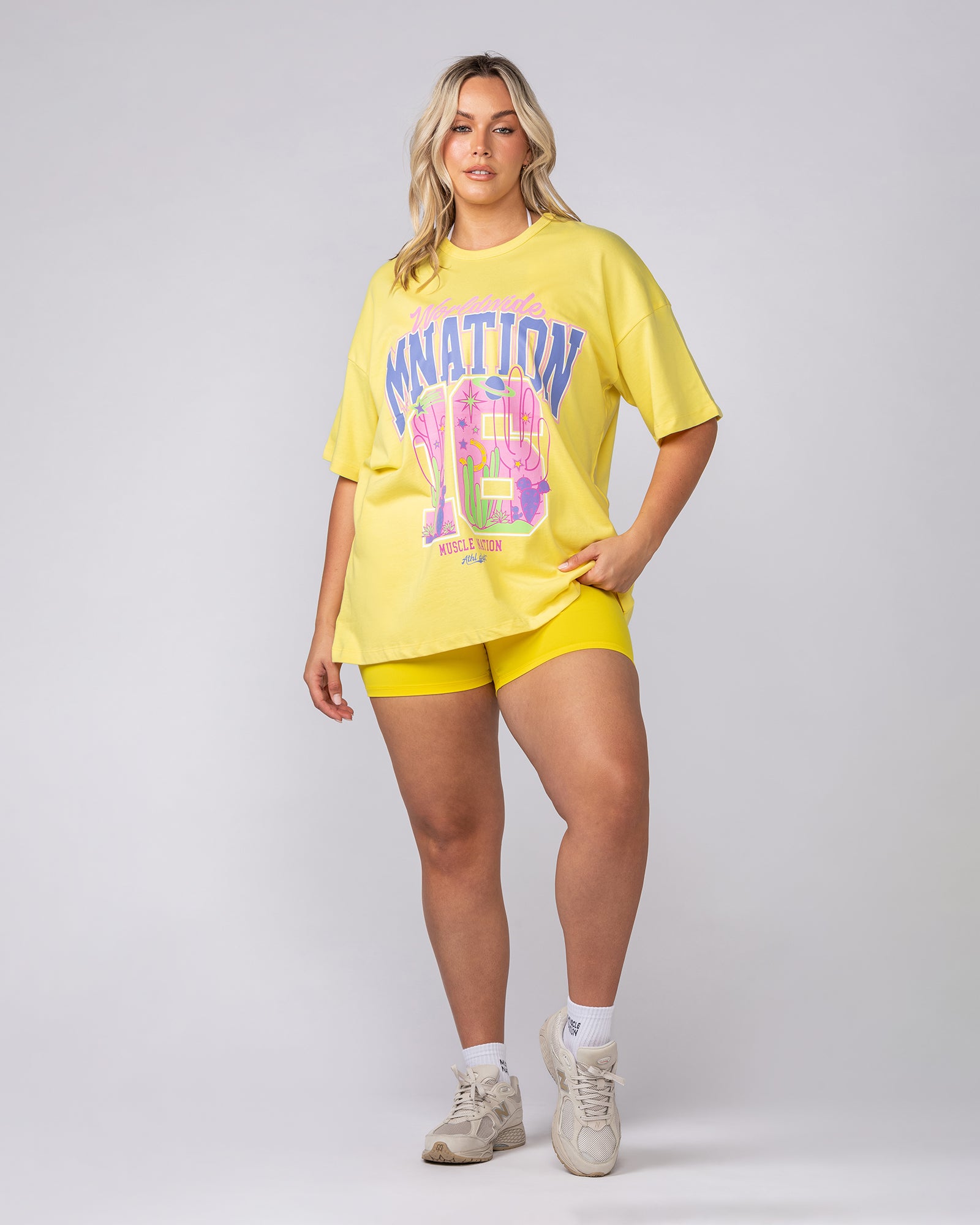 Cosmic Oversized Tee - Pale Buttercup-T-Shirts-XXS-062514PBTRC-XXS-MNAPPRL43136-5-Muscle Nation