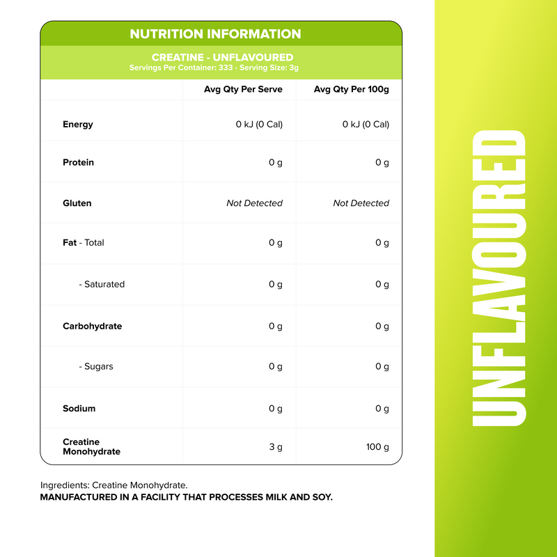 CREATINE MONOHYDRATE - Unflavoured 1kg-Creatine-MNSUPPS0390-9359054002760-2-Muscle Nation