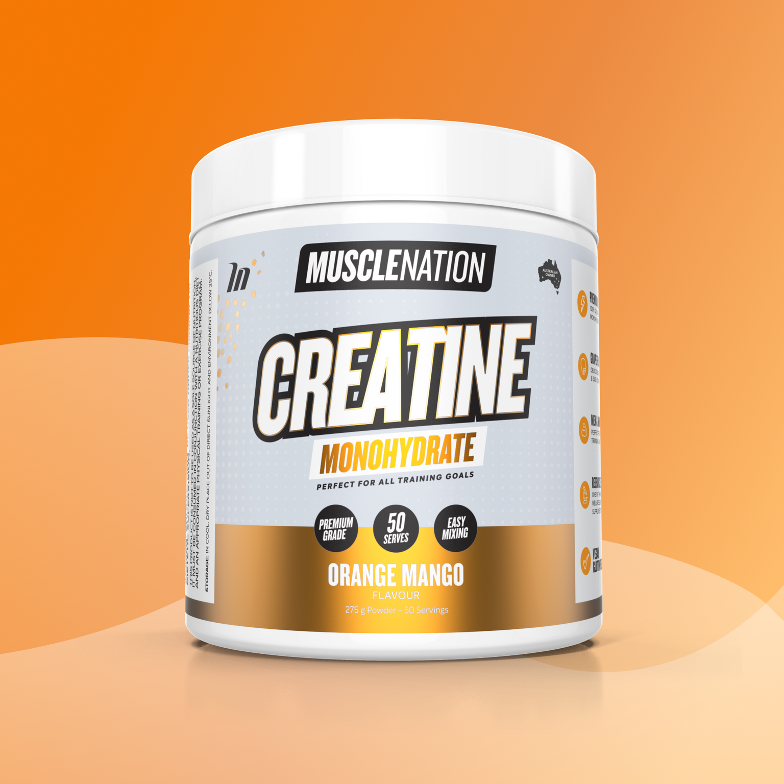 CREATINE MONOHYDRATE - Orange Mango - 50 serves-Creatine-MNSUPPS0423-9359054003057-1-Muscle Nation