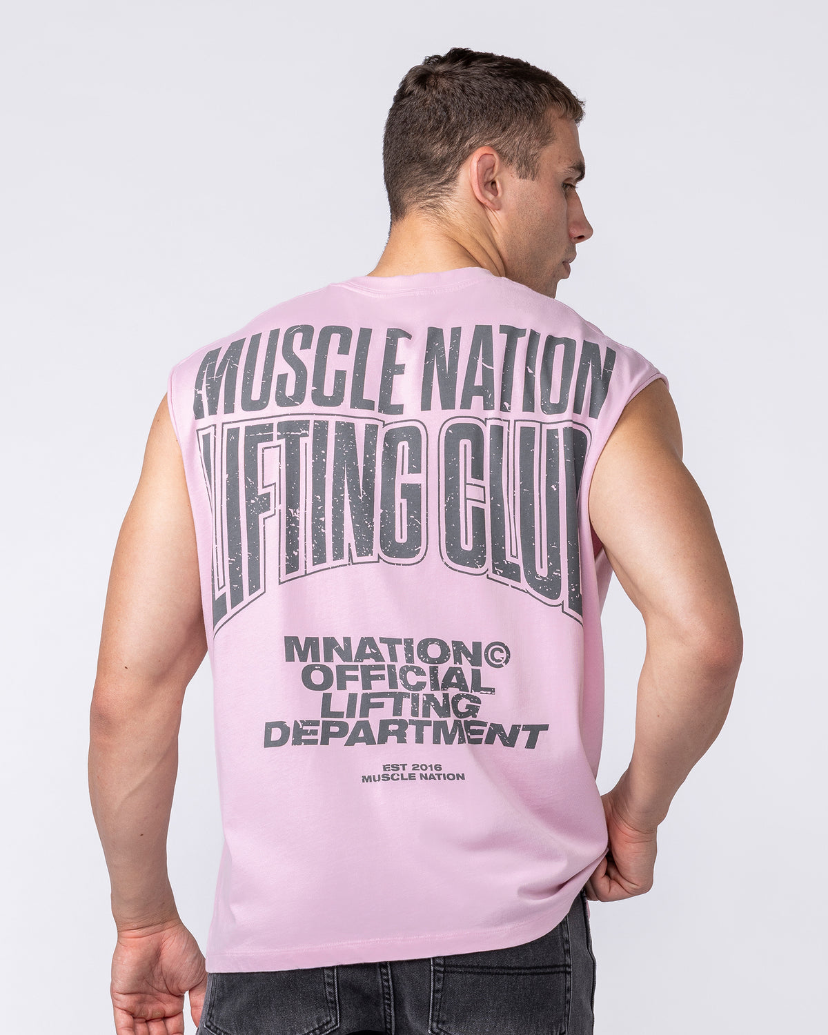 Creed Boxy Muscle Tank - Powder Pink