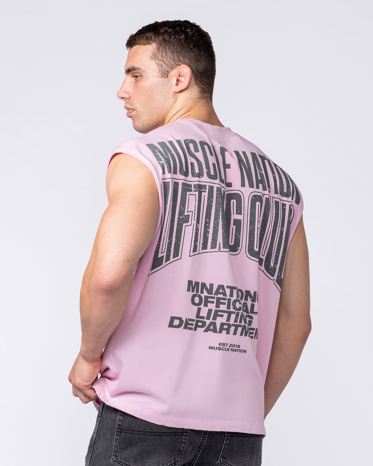 Creed Boxy Muscle Tank - Powder Pink