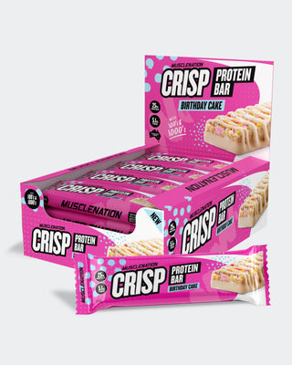 CRISP Protein Bar - Birthday Cake - Box of 12-Protein Bars-MNSUPPS0297-19359054000909-1-Muscle Nation