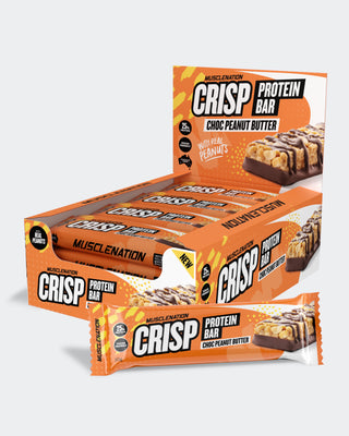 CRISP Protein Bar - Choc Peanut Butter - Box of 12-Protein Bars-MNSUPPS0302-19359054000930-1-Muscle Nation